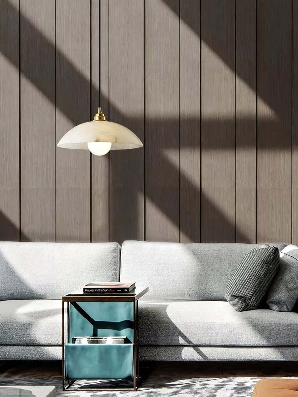 Kubah Alabaster Pendant Lamp – Elegant Art Deco Dome Light | Alsolight