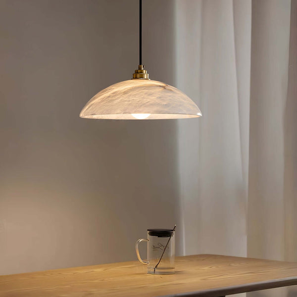 Kubah Alabaster Pendant Lamp – Elegant Art Deco Dome Light | Alsolight