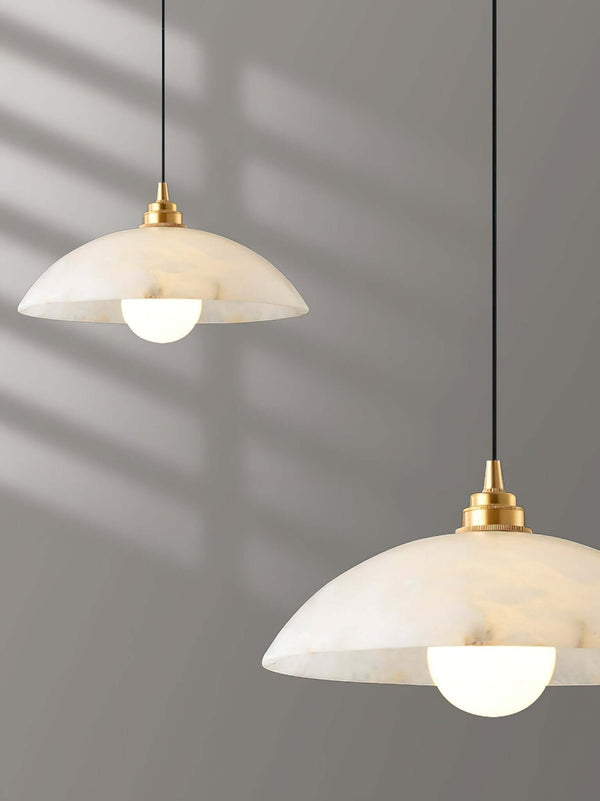 Kubah Alabaster Pendant Lamp – Elegant Art Deco Dome Light | Alsolight