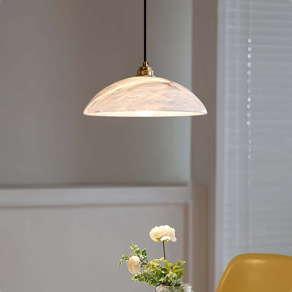 Kubah Alabaster Pendant Lamp – Elegant Art Deco Dome Light | Alsolight
