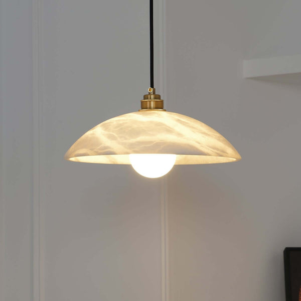 Kubah Alabaster Pendant Lamp – Elegant Art Deco Dome Light | Alsolight