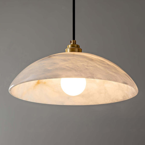 Kubah Alabaster Pendant Lamp – Elegant Art Deco Dome Light | Alsolight