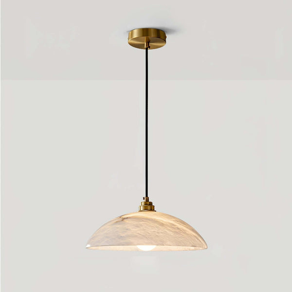Kubah Alabaster Pendant Lamp – Elegant Art Deco Dome Light | Alsolight