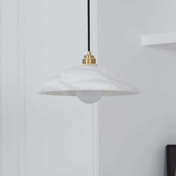 Kubah Alabaster Pendant Lamp – Elegant Art Deco Dome Light | Alsolight