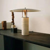 Luna Table Lamp – Yellow Travertine Small Simple Decorative Light | Alsolight