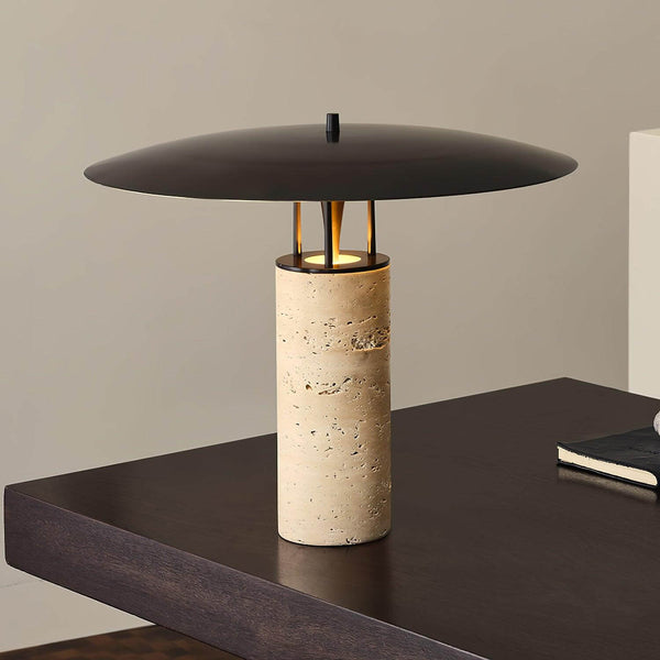Luna Table Lamp – Yellow Travertine Small Simple Decorative Light | Alsolight