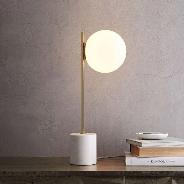 Lurac Table Lamp – Marble Nordic Style, Minimalist Shade, Office Decor | Alsolight