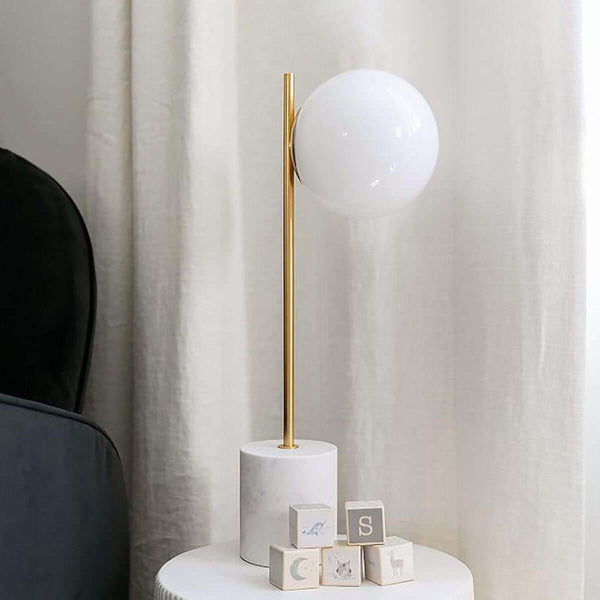 Lurac Table Lamp – Marble Nordic Style, Minimalist Shade, Office Decor | Alsolight