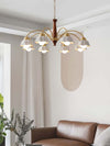 Lustre Chandelier – Mid-Century Brass & Walnut 5-Light Pendant | Alsolight