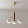 Lustre Chandelier – Mid-Century Brass & Walnut 5-Light Pendant | Alsolight