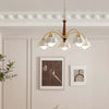Lustre Chandelier – Mid-Century Brass & Walnut 5-Light Pendant | Alsolight