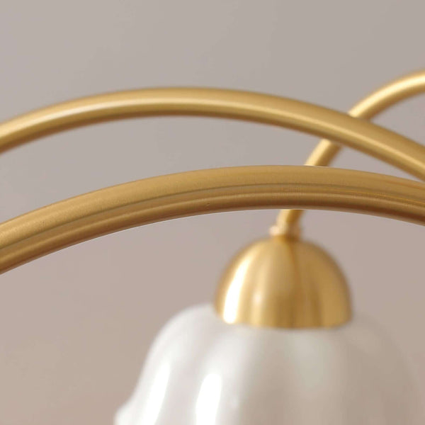 Lustre Chandelier – Mid-Century Brass & Walnut 5-Light Pendant | Alsolight