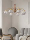Lustre Chandelier – Mid-Century Brass & Walnut 5-Light Pendant | Alsolight