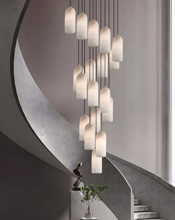 Mid Century Monty Pendant Lamp | Alabaster Shade, Modern Elegance | Alsolight