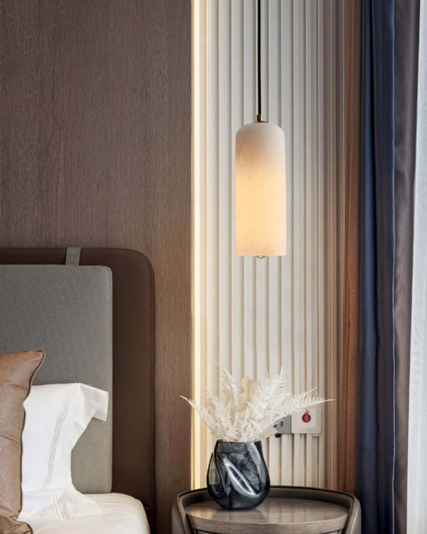 Mid Century Monty Pendant Lamp | Alabaster Shade, Modern Elegance | Alsolight