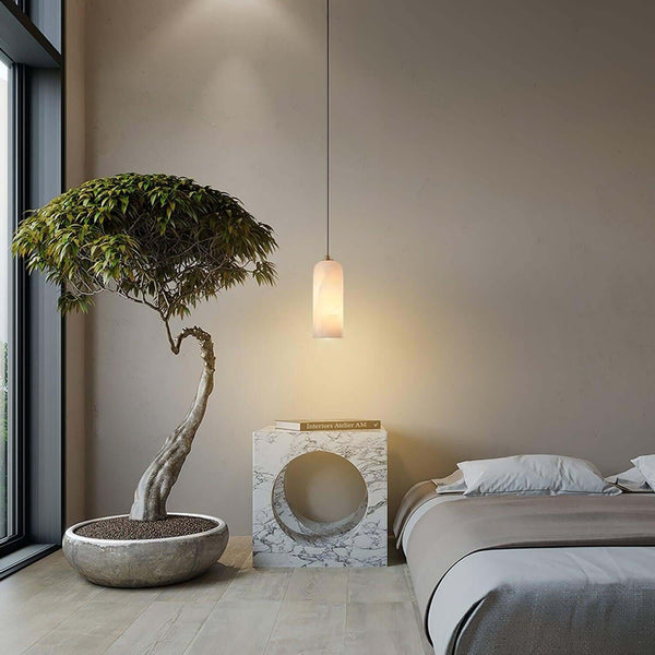 Mid Century Monty Pendant Lamp | Alabaster Shade, Modern Elegance | Alsolight