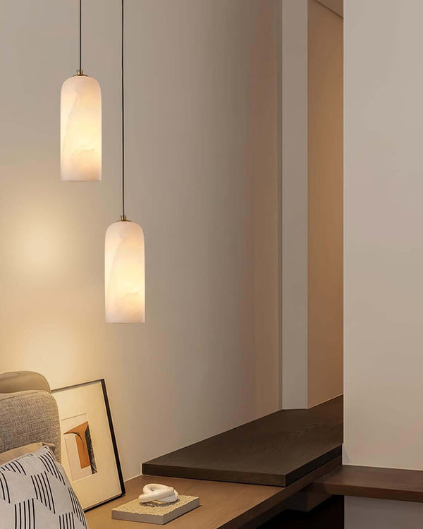 Mid Century Monty Pendant Lamp | Alabaster Shade, Modern Elegance | Alsolight