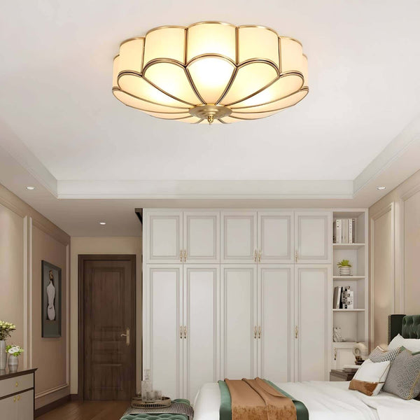 Modern Glass Oukaning Ceiling Light – Frosted Flower Design | Alsolight
