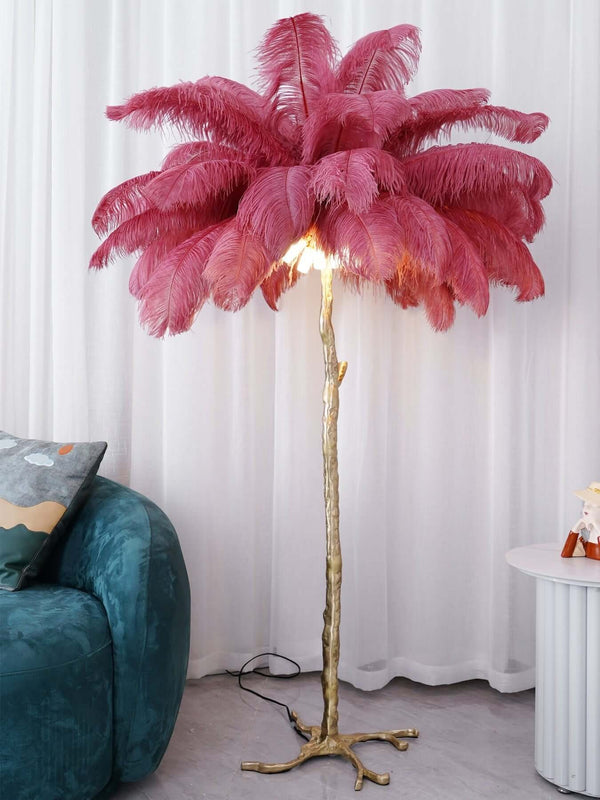 Panade Floor Lamp – Hand-Dyed Ostrich Feather Luxury Light | Alsolight