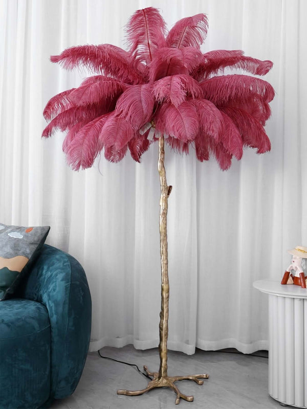 Panade Floor Lamp – Hand-Dyed Ostrich Feather Luxury Light | Alsolight