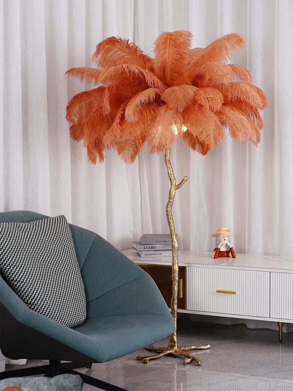 Panade Floor Lamp – Hand-Dyed Ostrich Feather Luxury Light | Alsolight