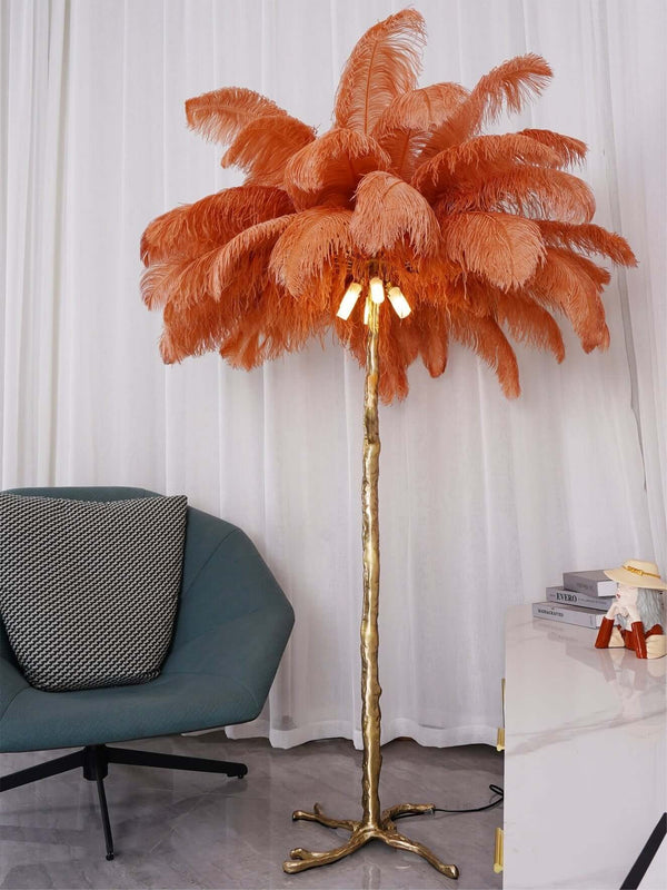 Panade Floor Lamp – Hand-Dyed Ostrich Feather Luxury Light | Alsolight