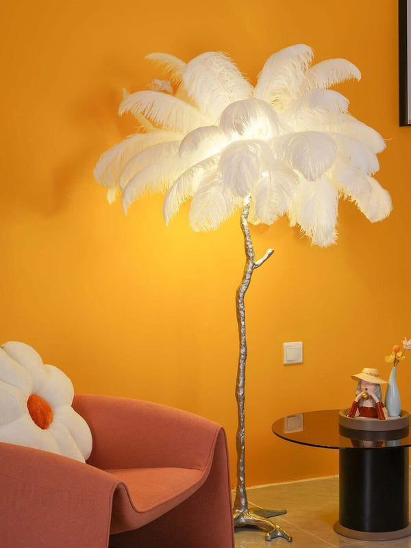 Panade Floor Lamp – Hand-Dyed Ostrich Feather Luxury Light | Alsolight