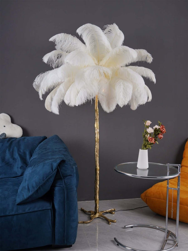 Panade Floor Lamp – Hand-Dyed Ostrich Feather Luxury Light | Alsolight