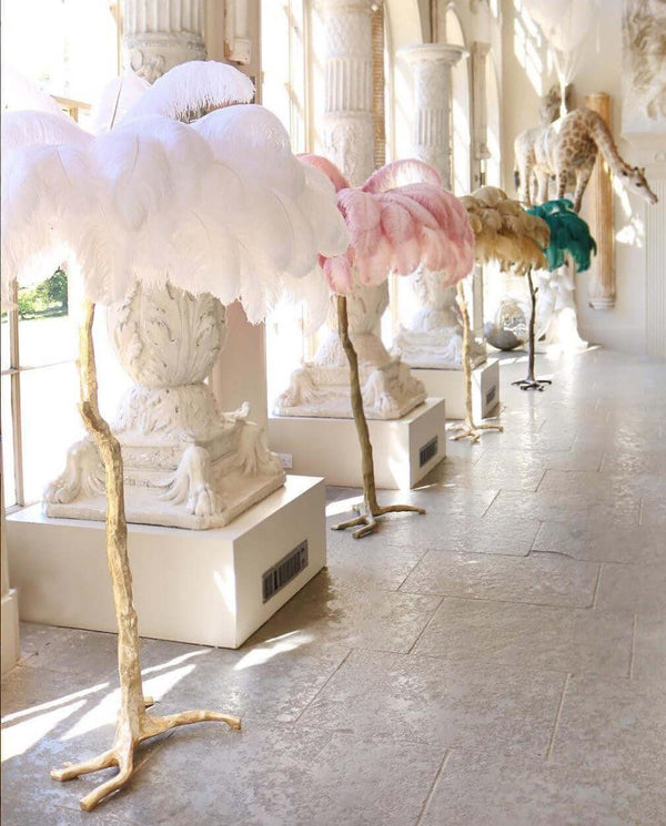 Panade Floor Lamp – Hand-Dyed Ostrich Feather Luxury Light | Alsolight