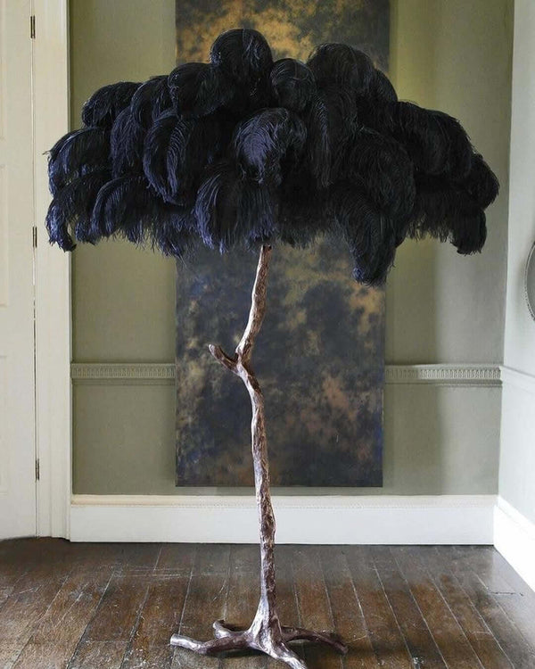 Panade Floor Lamp – Hand-Dyed Ostrich Feather Luxury Light | Alsolight