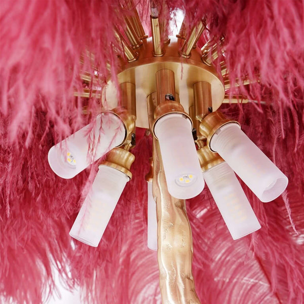Panade Floor Lamp – Hand-Dyed Ostrich Feather Luxury Light | Alsolight