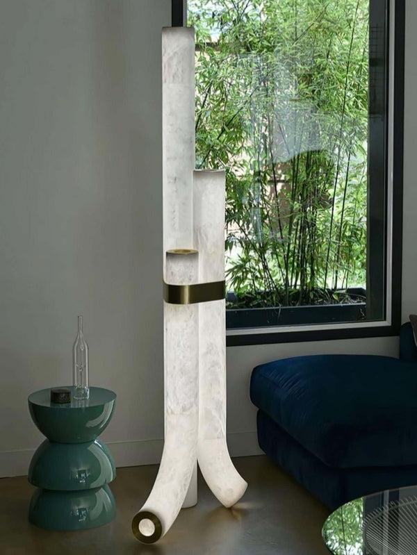 Panade Floor Lamp – Modern Alabaster Design with Warm Glow | Alsolight