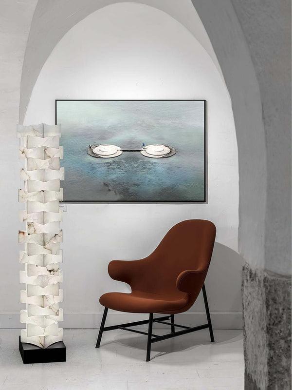 Patrate Floor Lamp – Handcrafted Stacked Alabaster Beauty | Alsolight