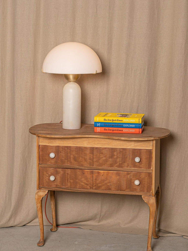 Peono Table Lamp – Alabaster Mid Century Art Deco Mushroom Light | Alsolight