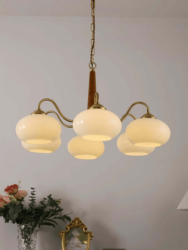 Persimmon Chandelier – Elegant Glass & Wood Design for Warm Ambiance | Alsolight