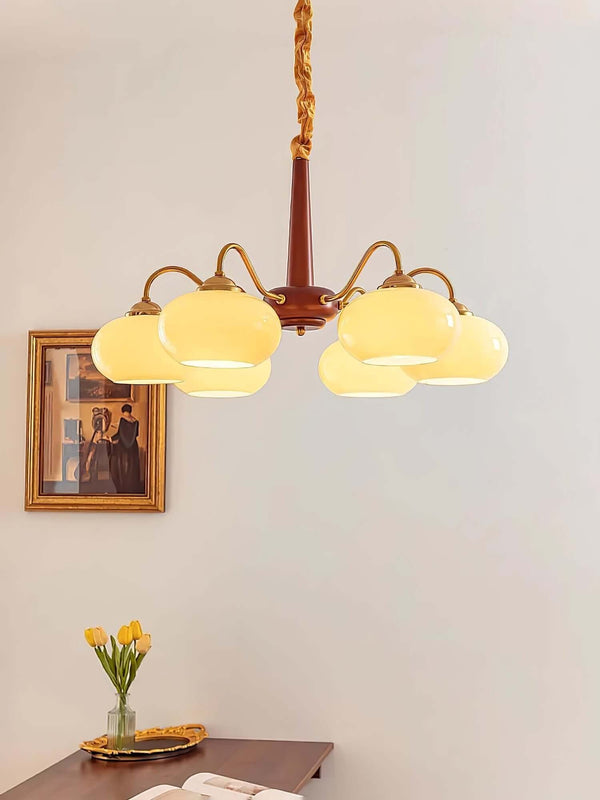 Persimmon Chandelier – Elegant Glass & Wood Design for Warm Ambiance | Alsolight