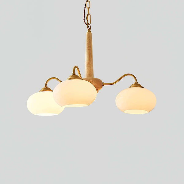 Persimmon Chandelier – Elegant Glass & Wood Design for Warm Ambiance | Alsolight