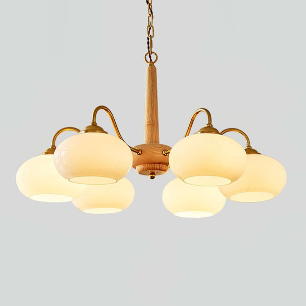 Persimmon Chandelier – Elegant Glass & Wood Design for Warm Ambiance | Alsolight