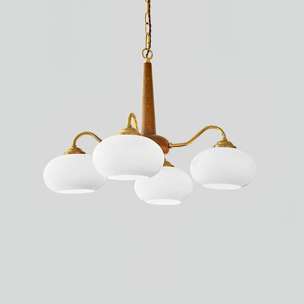 Persimmon Chandelier – Elegant Glass & Wood Design for Warm Ambiance | Alsolight