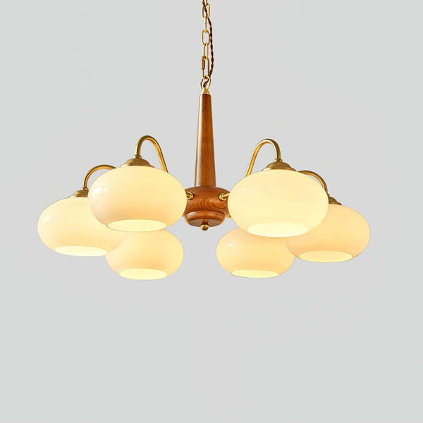 Persimmon Chandelier – Elegant Glass & Wood Design for Warm Ambiance | Alsolight