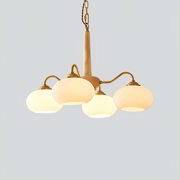 Persimmon Chandelier – Elegant Glass & Wood Design for Warm Ambiance | Alsolight