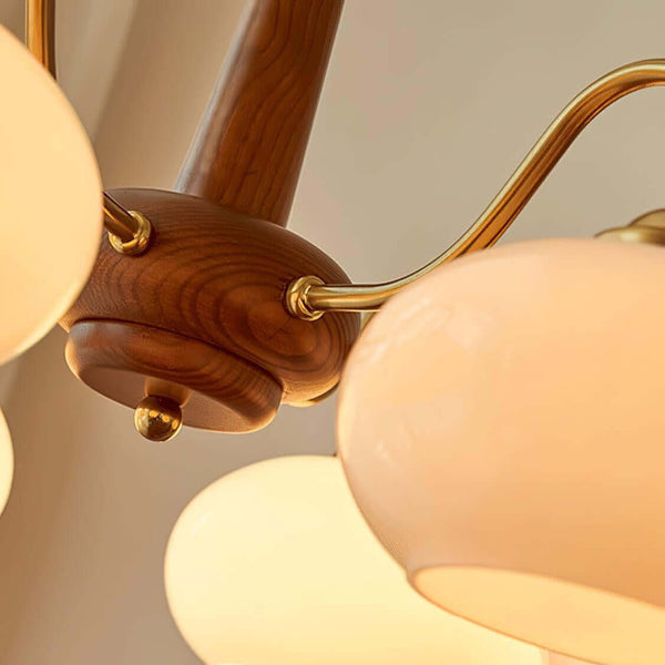 Persimmon Chandelier – Elegant Glass & Wood Design for Warm Ambiance | Alsolight