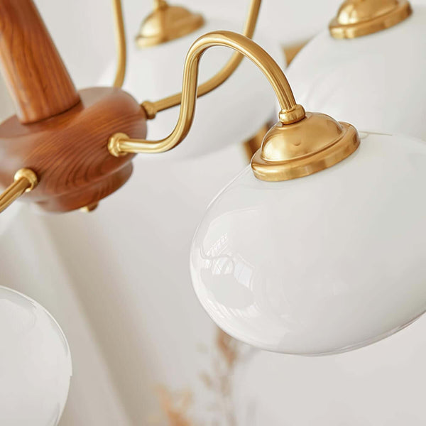 Persimmon Chandelier – Elegant Glass & Wood Design for Warm Ambiance | Alsolight
