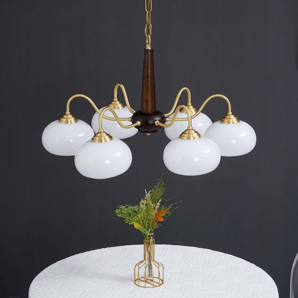 Persimmon Chandelier – Elegant Glass & Wood Design for Warm Ambiance | Alsolight
