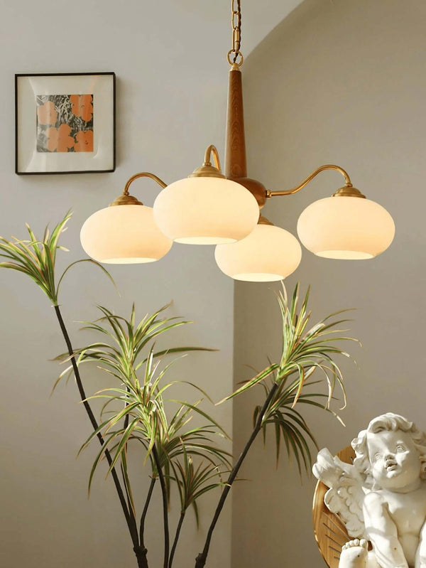 Persimmon Chandelier – Elegant Glass & Wood Design for Warm Ambiance | Alsolight