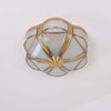 Petal Shape Frosted Glass Curuna Ceiling Lamp – Vintage Brass Elegance | Alsolight