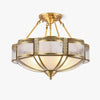 Petal Shape Frosted Glass Curuna Ceiling Lamp – Vintage Brass Elegance | Alsolight