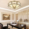 Petal Shape Frosted Glass Curuna Ceiling Lamp – Vintage Brass Elegance | Alsolight