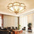Petal Shape Frosted Glass Curuna Ceiling Lamp – Vintage Brass Elegance | Alsolight