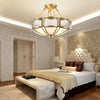 Petal Shape Frosted Glass Curuna Ceiling Lamp – Vintage Brass Elegance | Alsolight
